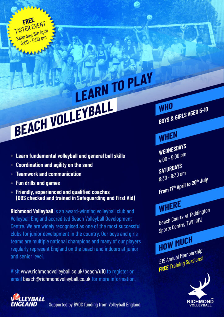 Under 10s beach volleyball poster